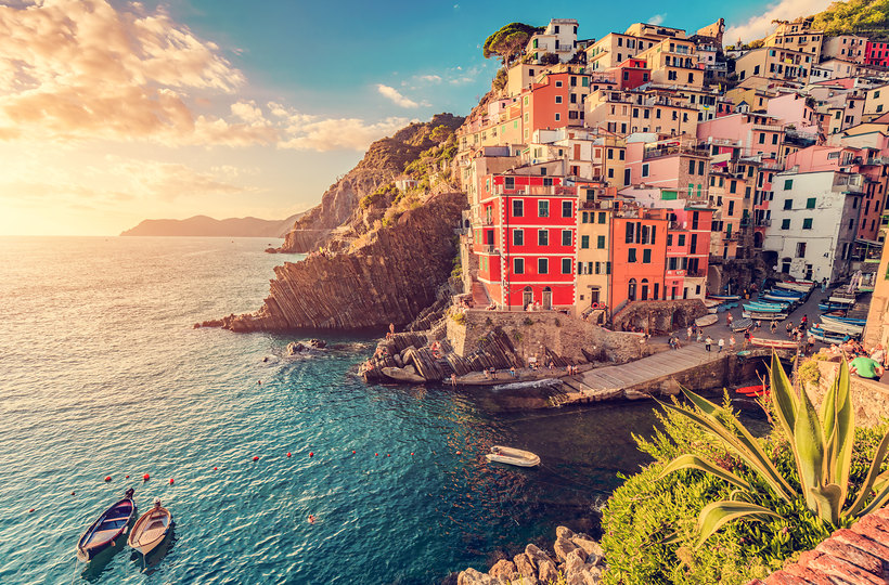 Cinque Terre sunset harbour